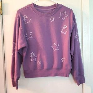 Light purple lilac star design sweatshirt reflex life is out there size medium